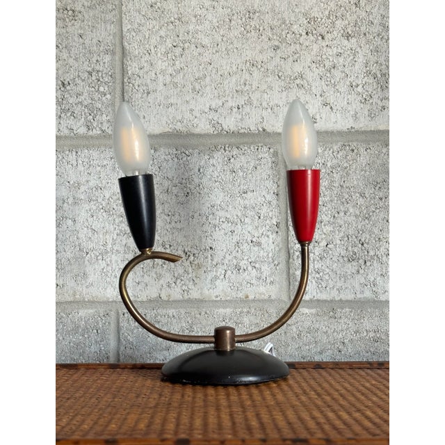 Mid-Century Modern 1950s Italian Designer Table Lamp Attr. To Stilux For Sale - Image 3 of 10