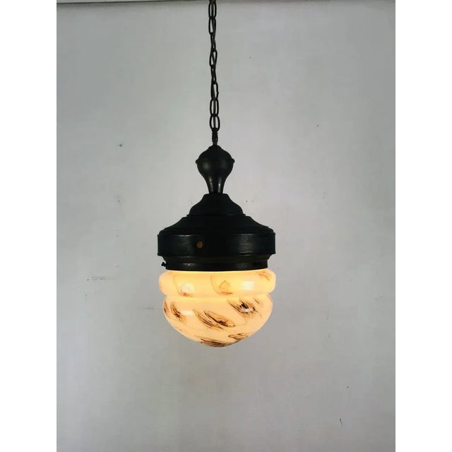 Antique Marble Glass Ceiling Lamp, 1920s For Sale - Image 13 of 17