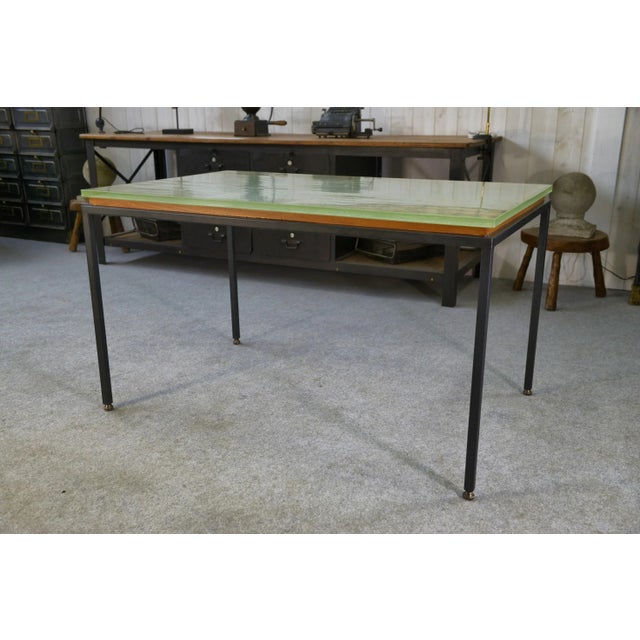 Vintage Table in Glass and Black Lacquered Metal, 1960s For Sale - Image 8 of 9