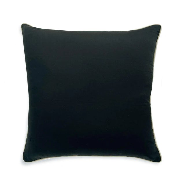 Art Deco White Orchids Cascade, 22" Throw Pillow, Black, White and Gold For Sale - Image 3 of 4