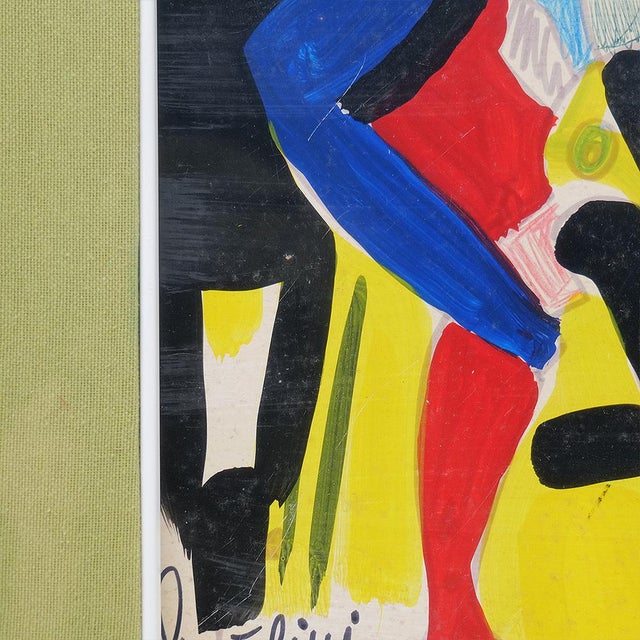 Aldo Gentilini, Composition, Mixed Media on Masonite, 1970s, Framed For Sale - Image 6 of 13