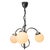 French Art Deco Nickel-Plated 3-Arm Chandelier with White Opaline Glass Globes For Sale - Image 3 of 10