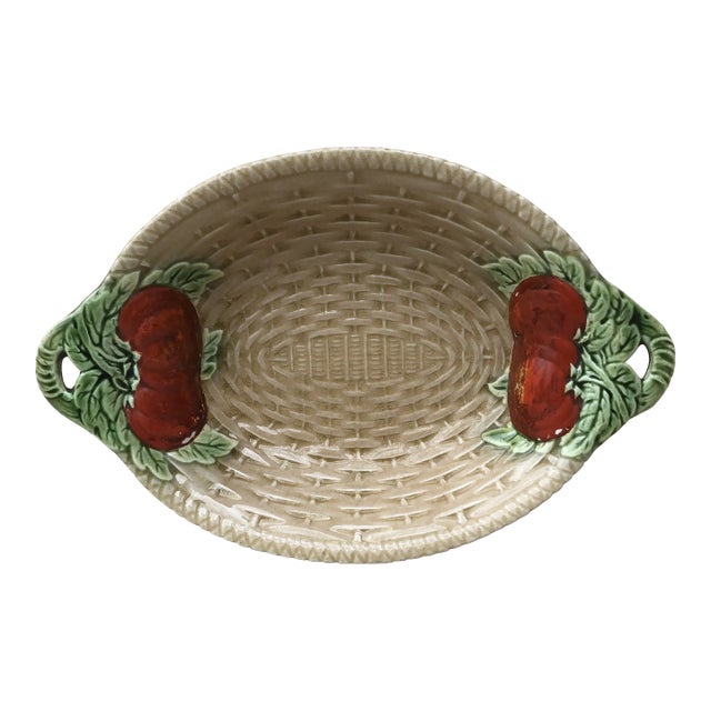 C.1930 Majolica Platter Bowl With Tomato Sarreguemines For Sale