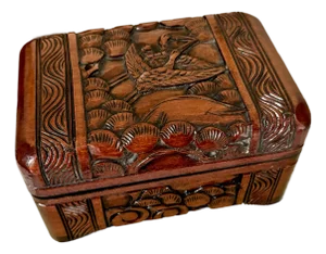 Mid 20th Century Chinese Camphor Wood Dresser Box, Hand Carved