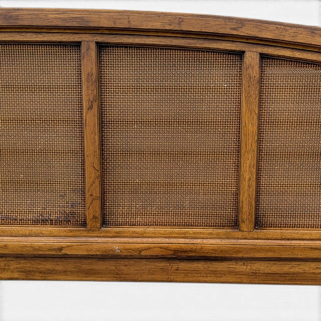 Vintage Thomasville Woven Rattan King Headboard For Sale In Los Angeles - Image 6 of 17