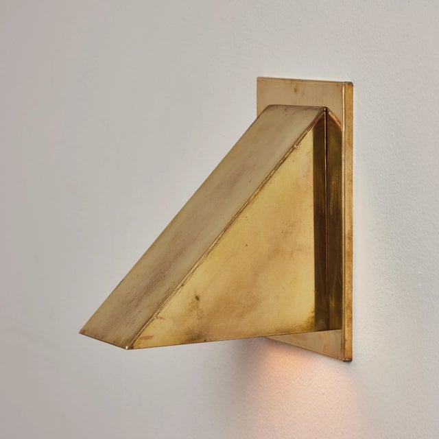 Mid-Century Modern Jonas Bohlin 'Oxid' Raw Brass Outdoor Wall Lights for Örsjö - a Pair For Sale - Image 3 of 12