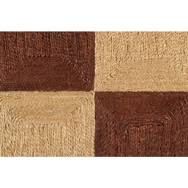 Transitional Part & Parcel Goods Jute Block Rug, 12'x15', Chocolate and Nutmeg For Sale - Image 3 of 4