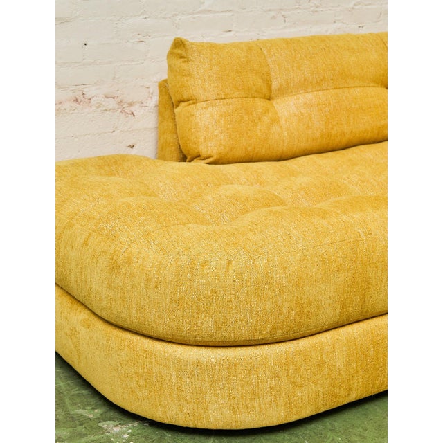 Exclusive Yellow Double Bumper Four Piece Sectional Made to Order For Sale - Image 9 of 12