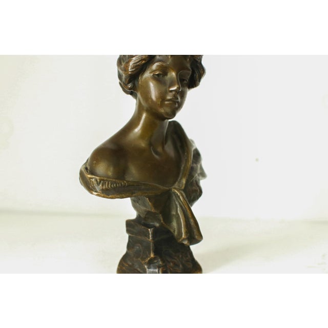 1900 - 1909 Emmanuel Villanis, French Art Nouveau Carmen Bust, 1900, Bronze For Sale - Image 5 of 6