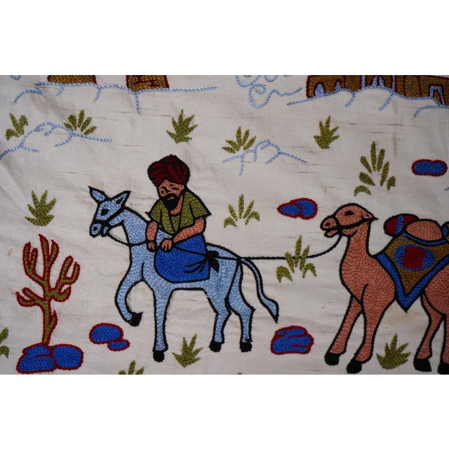Bohemian Suzani Wall Hanging - Camel Runner For Sale - Image 10 of 13