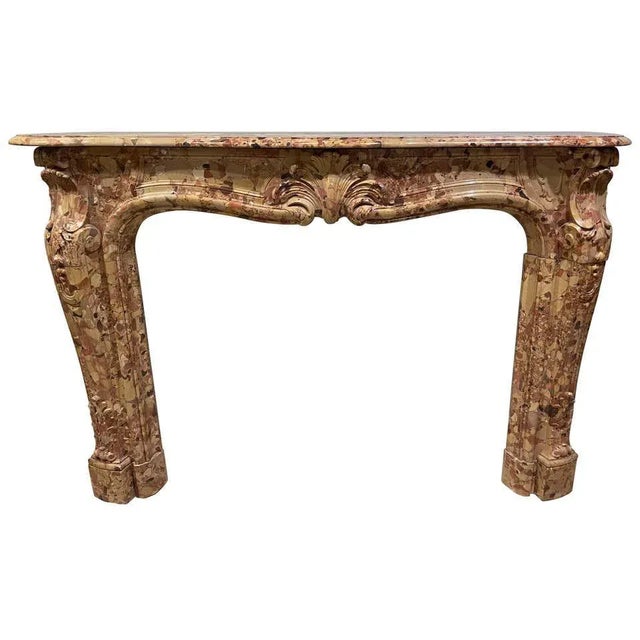 French Beige and Rouge Marble Fire Surround For Sale - Image 13 of 13