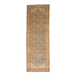 Early 20th Century Malayer Orange Blue Corridor Rug rug no.j3608 For Sale