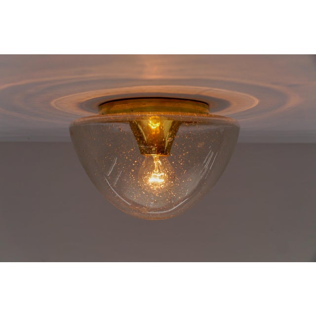 Mushroom Shaped Glass Lamp in Gold, Germany, 1960s For Sale - Image 4 of 11
