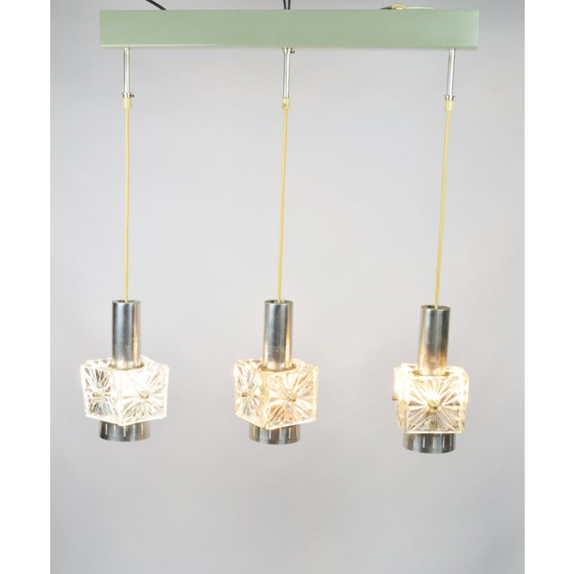 Glass & Metal Hanging Lamp, 1970s For Sale - Image 6 of 9