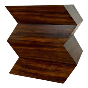 Global View Modern Zebra Wood Finished Zig Zag Side Table