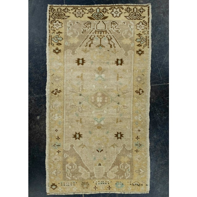 Brown Turkish Mini Rug Oriental Hand Knotted Vintage Rug 1'7" x 2'10" #16461 For Sale - Image 8 of 8