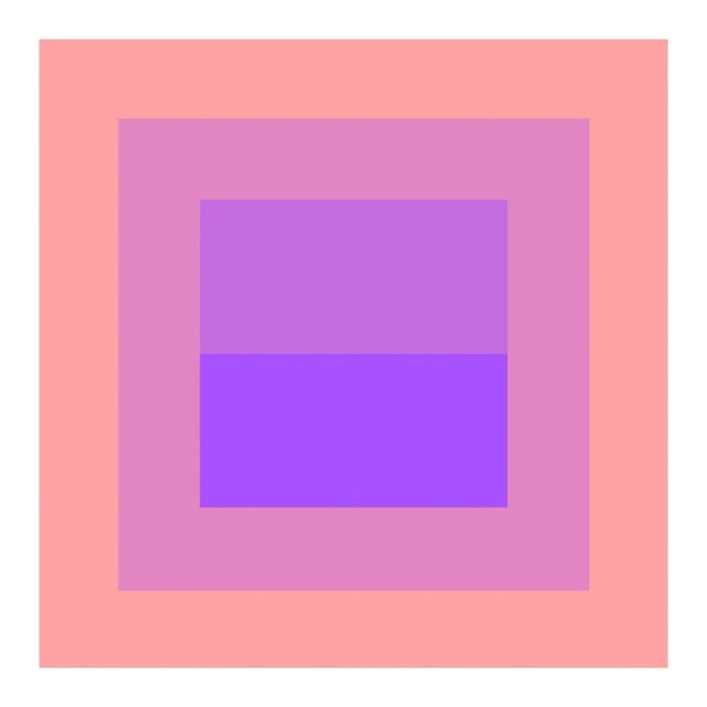 Printmaking Materials Pastel Geometric Print Set of 4 Barbiecore - 36" X 36" For Sale - Image 7 of 8