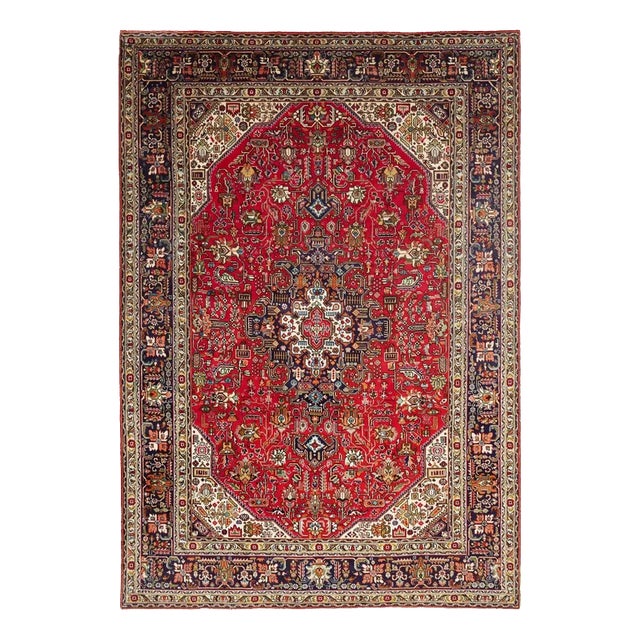 Middle Eastern Hand-Knotted Tabriz Rug For Sale