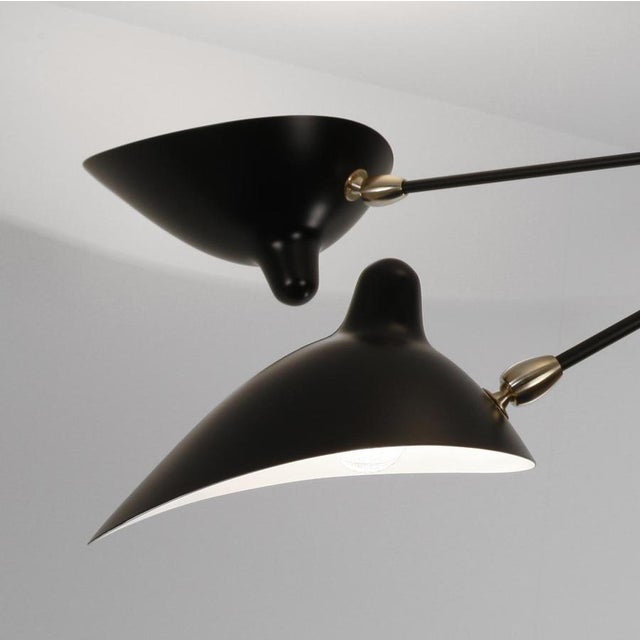 Black Suspension Lamp by Serge Mouille For Sale - Image 4 of 9
