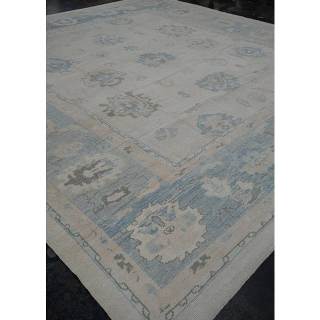 Turkish Oushak Rug 12'10" x 13'7" For Sale - Image 4 of 6