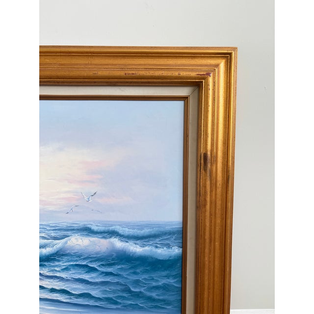 1970s Vintage Signed Coastal Seascape Oil Painting by B. Cromwell, Circa 1970s For Sale - Image 5 of 10