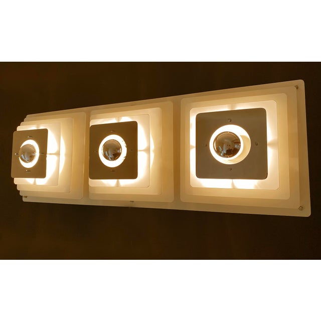 Silver Large Architectonic Wall Light from Honsel, 1970s For Sale - Image 8 of 13