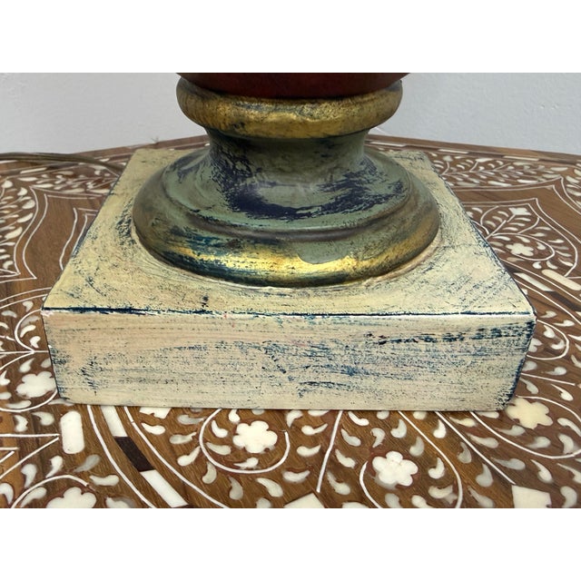 Neoclassical Gilt Patina Red Urn Table Lamp, Late 20th Century For Sale - Image 11 of 12