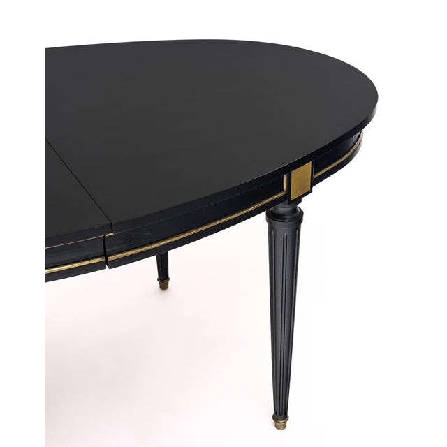 French Louis XVI Ebonized Dining Table For Sale - Image 3 of 9
