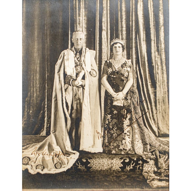 1930s Rare Signed Presentation Photograph Portrait Viceroy of India Antique Leather Frame Home Decor Collectible For Sale - Image 5 of 11