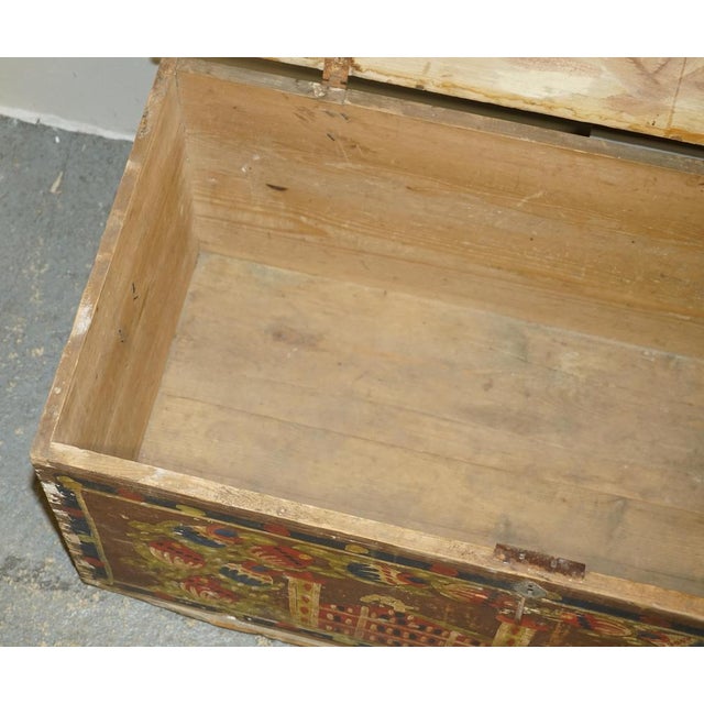 Romanian Blanket Chest with Church Painting, 1880s For Sale - Image 15 of 18