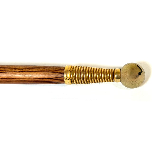 German Black Forest Style Carved Deer Head Baton with Brass Mounts, Circa 1930s For Sale In West Palm - Image 6 of 14