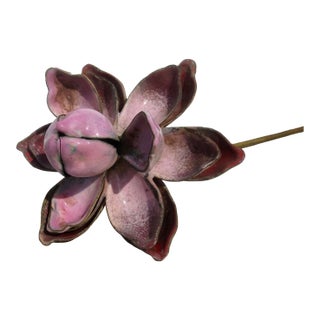 Chinese Enamel on Brass Lotus Flower For Sale