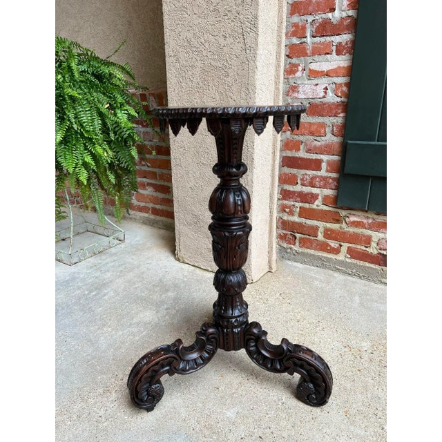 Antique English Carved Display Pedestal Stand Jardiniere Plant Bronze Table For Sale - Image 13 of 13