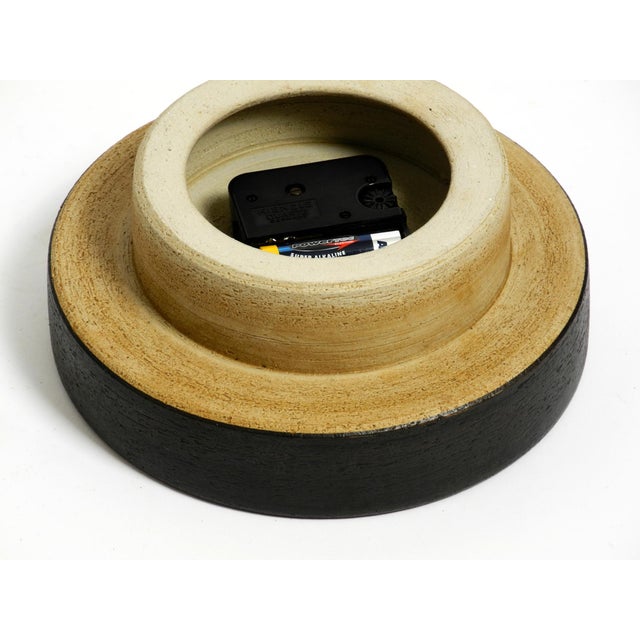 Handmade Round Ceramic Wall Clock, 1970s For Sale - Image 12 of 18