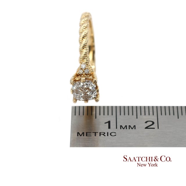 Judith Ripka 14k (585) Yellow Gold Natural Diamond Square Illusion Band Ring, Size 8 For Sale - Image 12 of 12