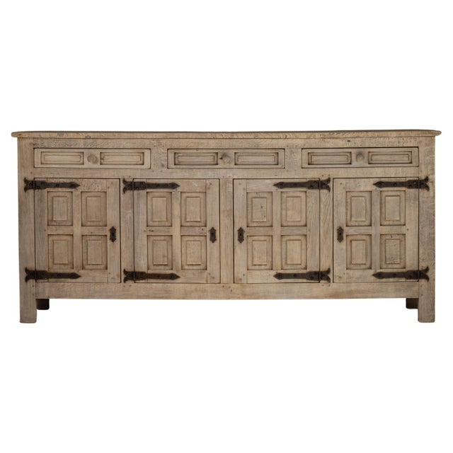 1970s French Primitive Oak Buffet With Iron Hardware For Sale - Image 15 of 18