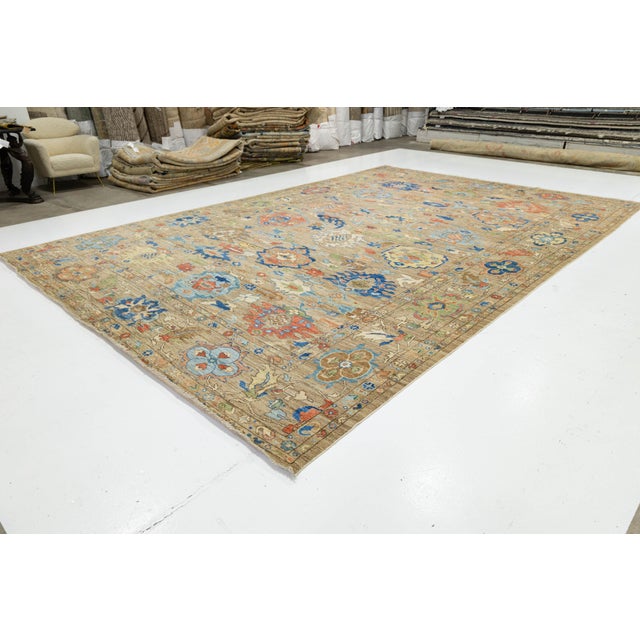 2020s Artisan Hand-Knotted Turkish Style Oushak Rug - Neutral Sand & Earth Tone 12x18 For Sale - Image 5 of 11