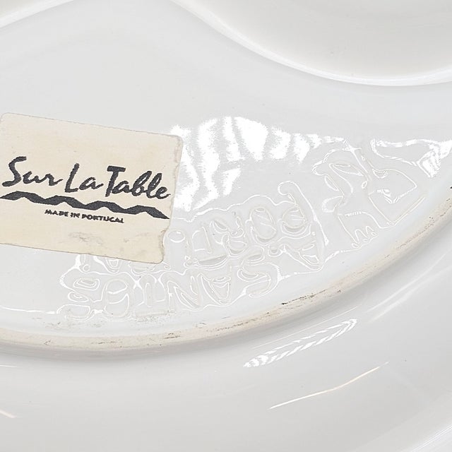 Mid-Century Modern Olive Motif Appetizer Tray by Sur La Table – Portugal Sectioned 14" Ceramic For Sale - Image 11 of 11