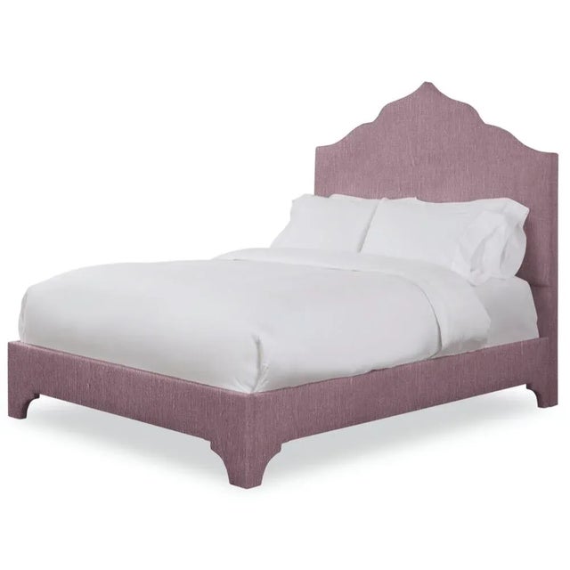Modern Clementine Full/Double Bedframe, Plum Linen For Sale - Image 3 of 4