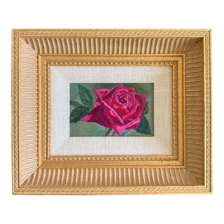 Original Rose Plein Air Style Acrylic Painting For Sale