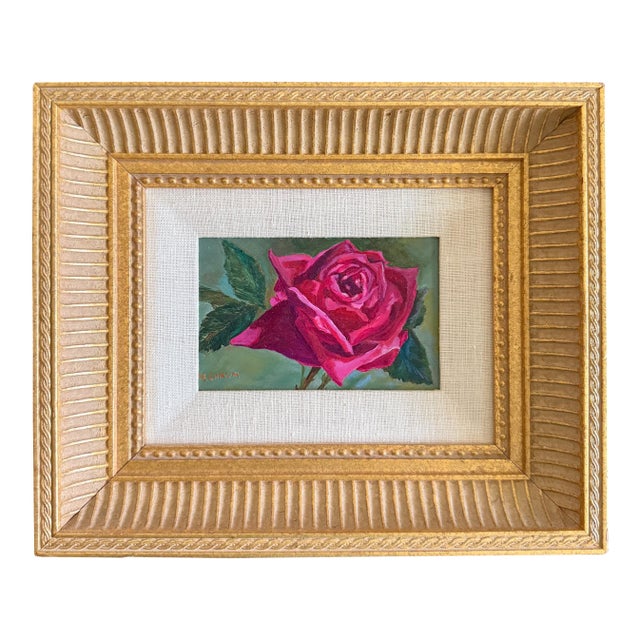 Original Rose Plein Air Style Acrylic Painting For Sale