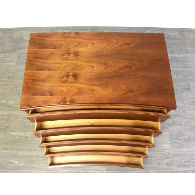 Walnut Tall Refinished Mid Century Dresser For Sale - Image 4 of 6