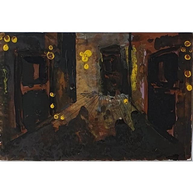Abstract Composition - Original Tempera by A. Matheos Mid 20th Century For Sale
