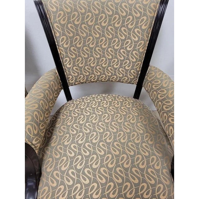 Wood 1970 Set of 4 Baker Ebonized Neoclassical Chairs For Sale - Image 7 of 13