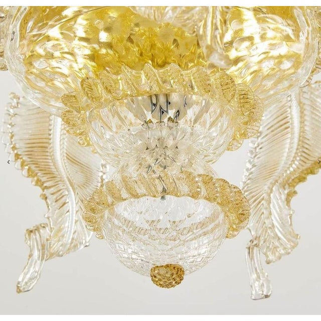 Contemporary Murano Crystal Gold Ceiling Lamp by AZ Home For Sale - Image 3 of 4
