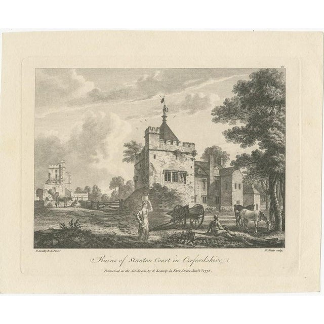 Hollywood Regency After Paul Sandby, Ruins of Stanton Court, Oxfordshire, 1778, Engraving For Sale - Image 3 of 12