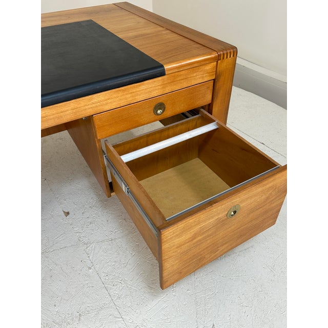1970s and Impressive Teak Executive Desk by D-Scan For Sale - Image 12 of 12