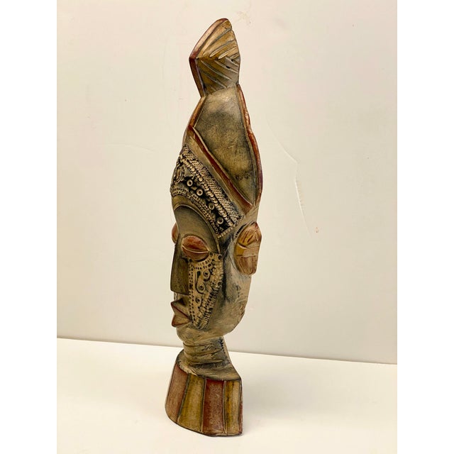 Wood Symbolic Sese Wood African Tribal Mask (Ghana) For Sale - Image 7 of 10