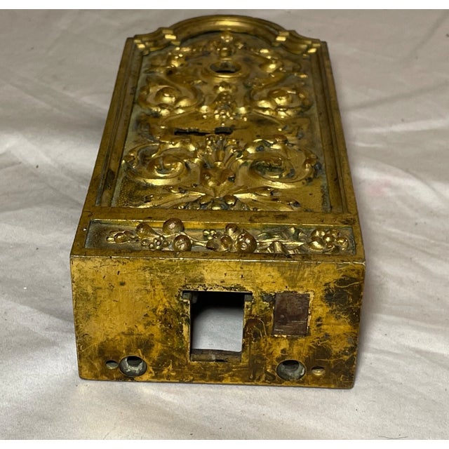 Rare Antique French Gilt Bronze Door Lock Hardware Salvage Ornate Victorian For Sale - Image 15 of 15