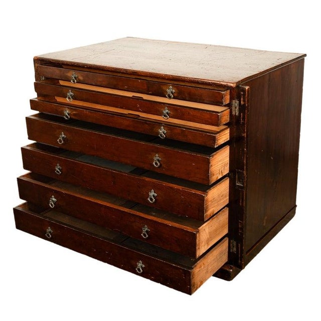 Antique Georgian Drawing Print Architect's Plan File 7 Drawer Chest Cabinet 1820 For Sale - Image 11 of 12